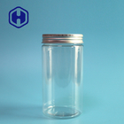 Autour du pot en plastique transparent de casse-croûte directement de 70mm avec la couverture en aluminium 490ml