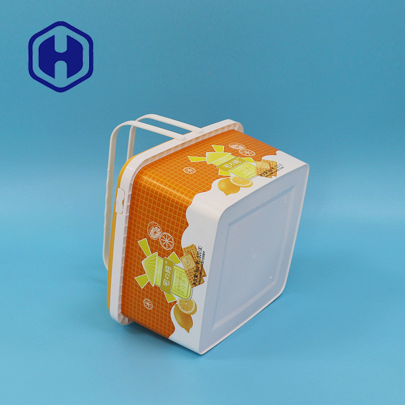 Container de luxe décoratif IML en plastique Noël fromage biscuits emballage Cracker Box