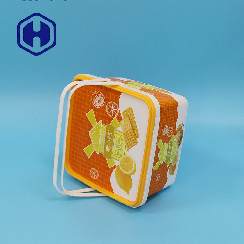 Container de luxe décoratif IML en plastique Noël fromage biscuits emballage Cracker Box