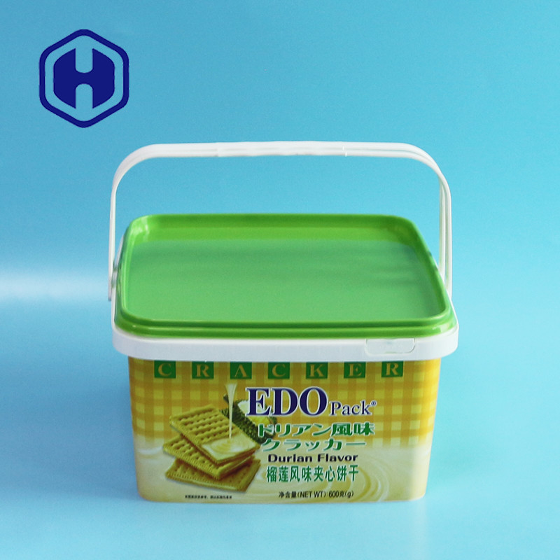 Container de luxe décoratif IML en plastique Noël fromage biscuits emballage Cracker Box