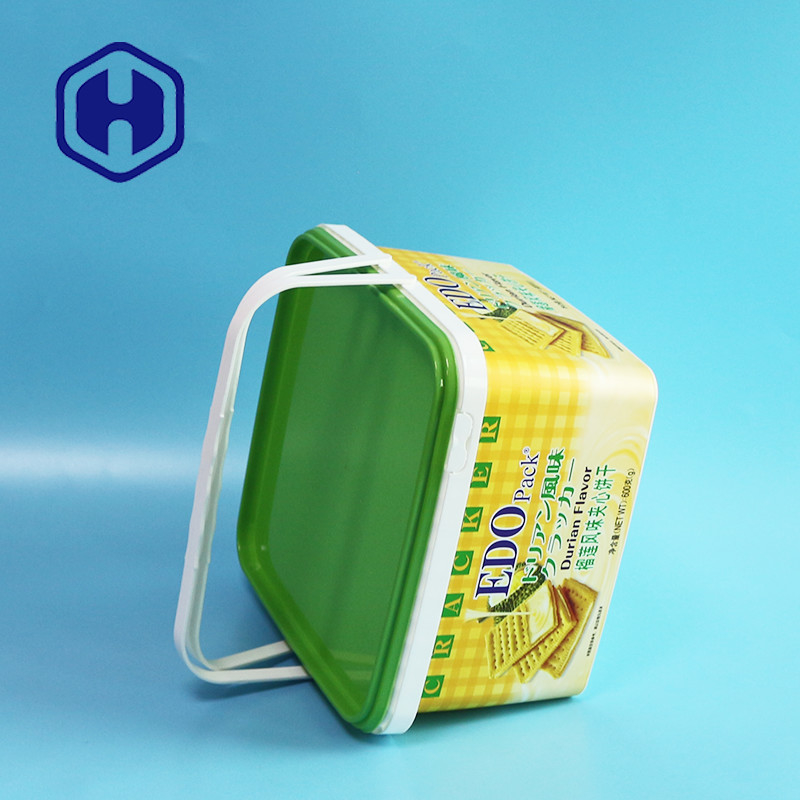 Container de luxe décoratif IML en plastique Noël fromage biscuits emballage Cracker Box
