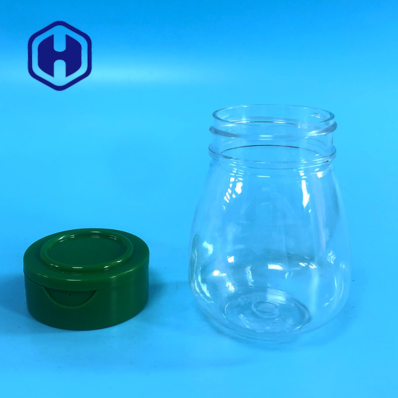 Petit pot d' épices en plastique vide en PET rond au sel et au poivre 100 ml avec couvercle à flipper 6 trous