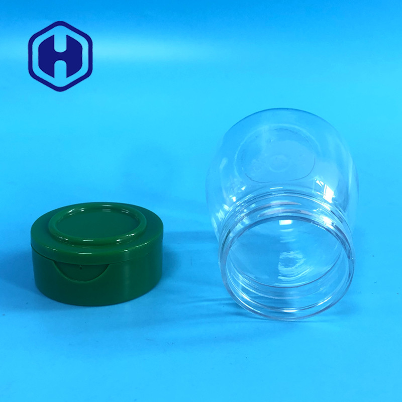 Petit pot d' épices en plastique vide en PET rond au sel et au poivre 100 ml avec couvercle à flipper 6 trous
