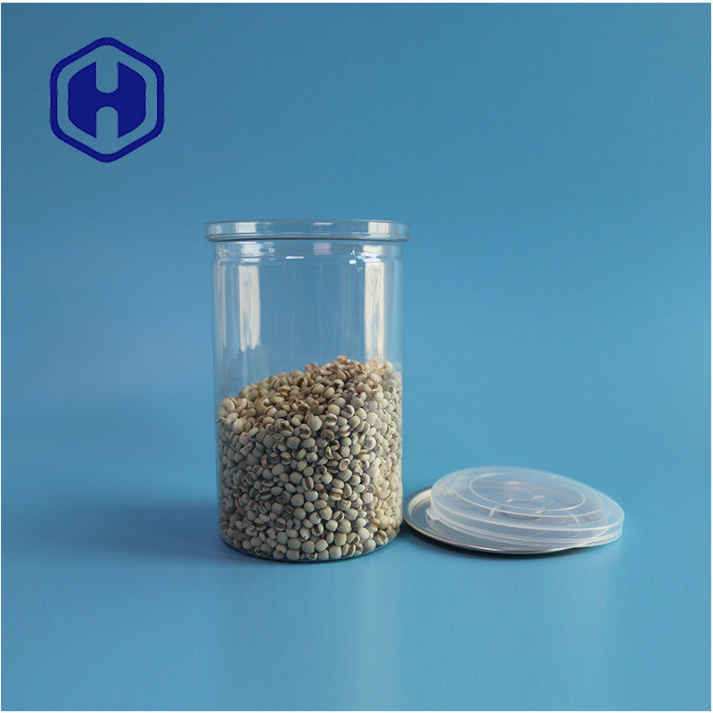 Produits de mer Noix Produits alimentaires sûrs Transparents Recyclable Ronde PET Cannes alimentaires avec facile ouverture