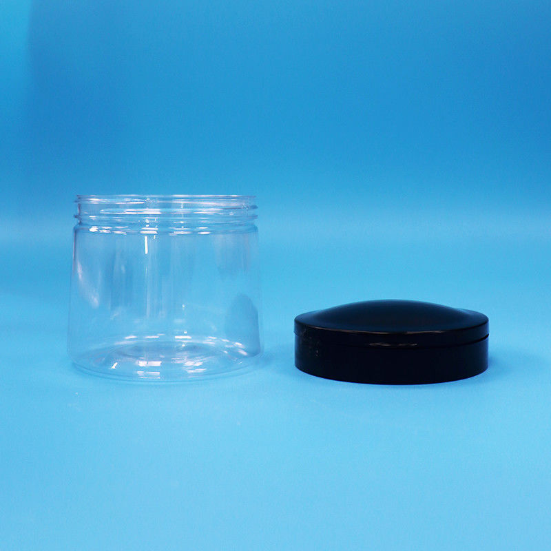 Produit alimentaire Transparent Petit bocal rond en plastique pour le stockage des aliments Bouchon en plastique à vis