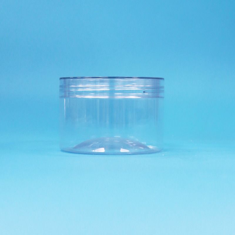 Pot en plastique PET cylindrique transparent à ouverture facile avec couvercle à vis pour fruits secs, bonbons et biscuits