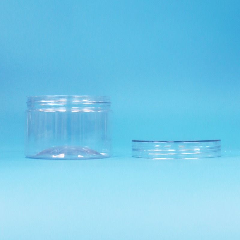 Pot en plastique PET cylindrique transparent à ouverture facile avec couvercle à vis pour fruits secs, bonbons et biscuits