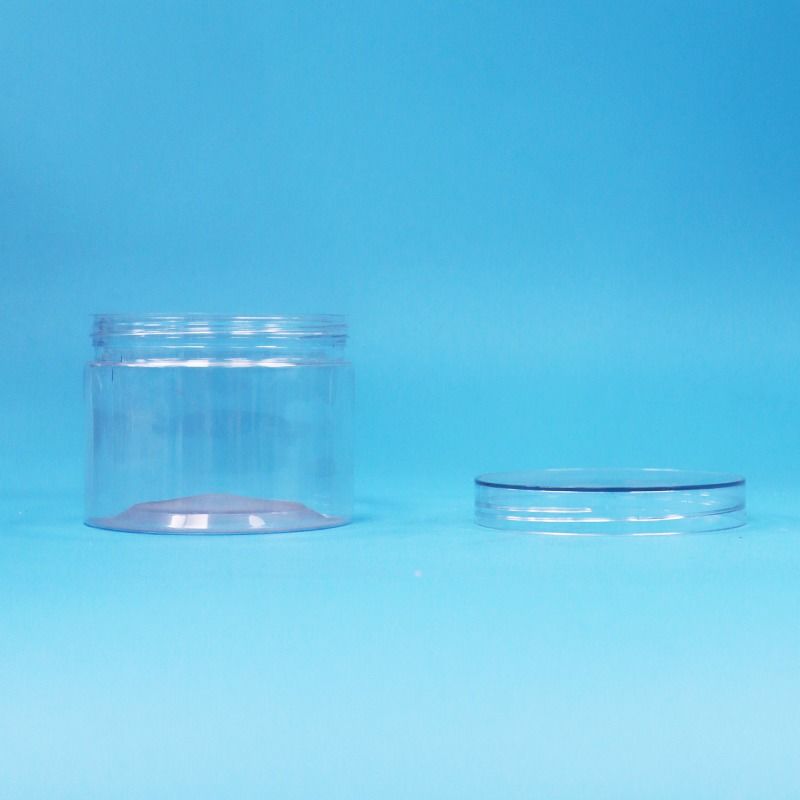 Bocaux en plastique PET transparent de qualité alimentaire pour aliments secs, bonbons, noix, cadeaux, avec couvercles plats à vis