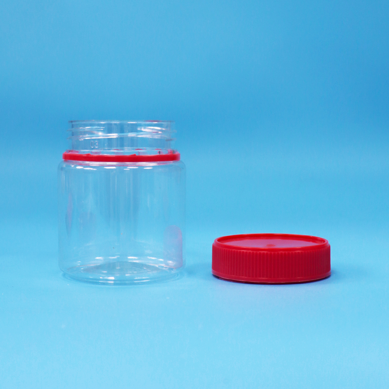 Produit alimentaire vis couvercle rouge vide Petit plastique clair doux conserveurs en PET à vendre