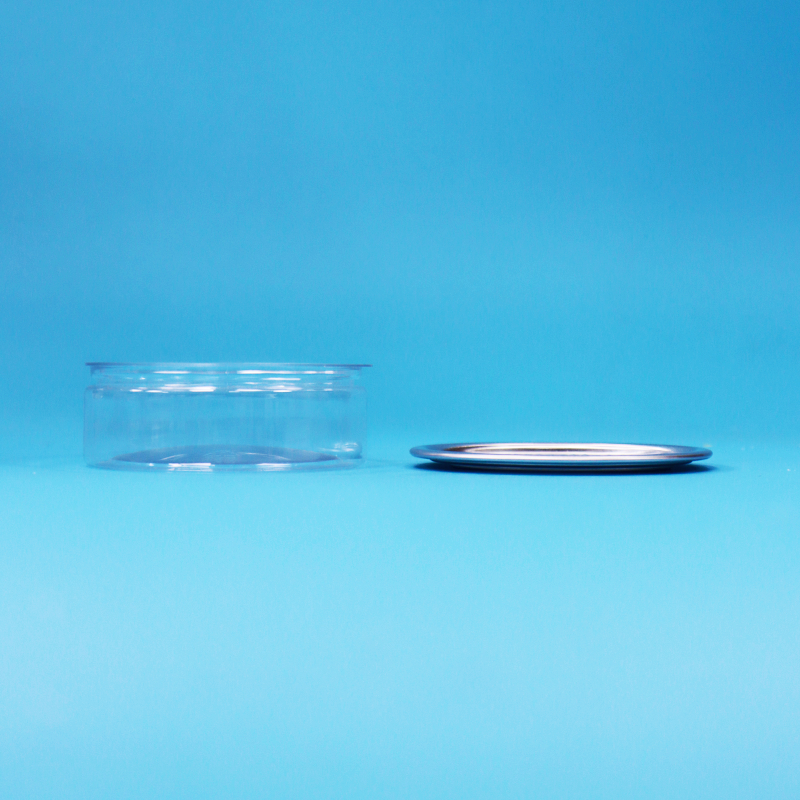 Boîte en PET en plastique rond avec étain facile à ouvrir pour les aliments Bonbons Cookies Snack Emballage