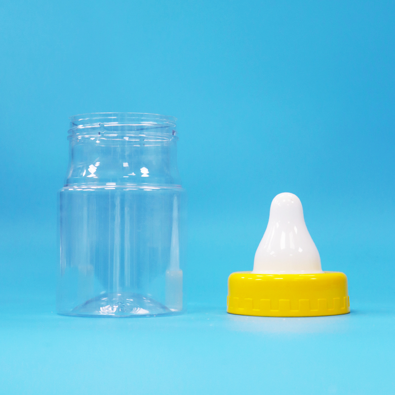 BPA sans bouchon à vis transparent PET en plastique bouteille scellée pour les aliments bonbons biscuits noix