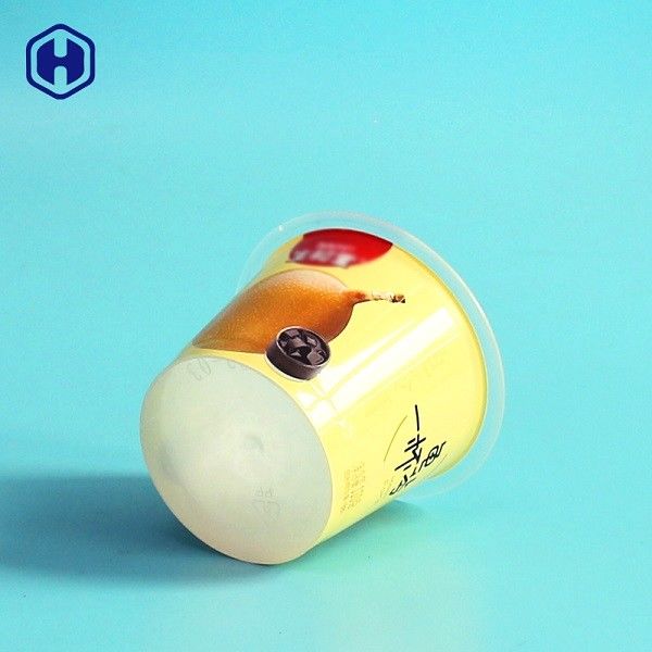 Tasse vide colorée de yaourt de preuve liquide de fuite de dessus d'aluminium de tasse du jus de fruit IML