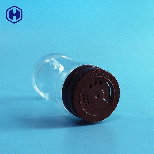 Pot en plastique transparent d'épice avec trois le type couvercle supérieur rotatoire de trous