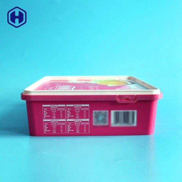 Boîte en plastique L25.7 * W21.3 de pp IML * emballage sec de fruit de gâteau de H6.9 480g