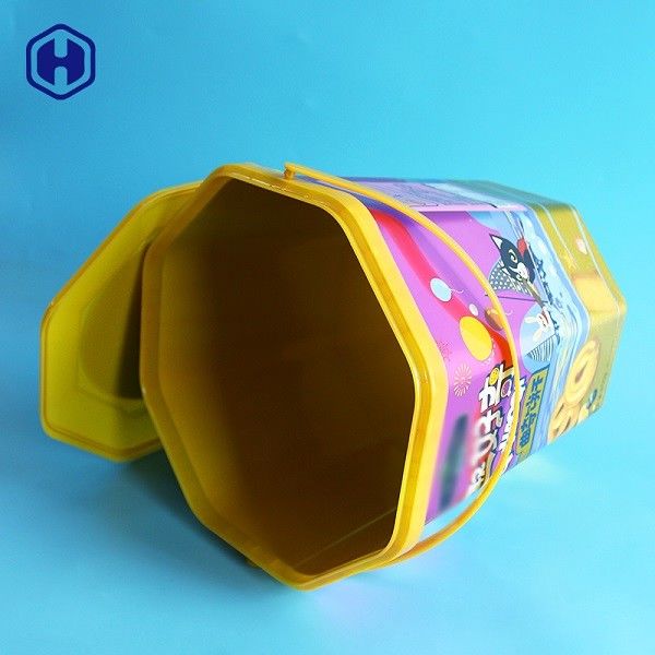 Seau de la forme IML d'octogone conteneurs en plastique de biscuit de 1,96 gallons 8.25L