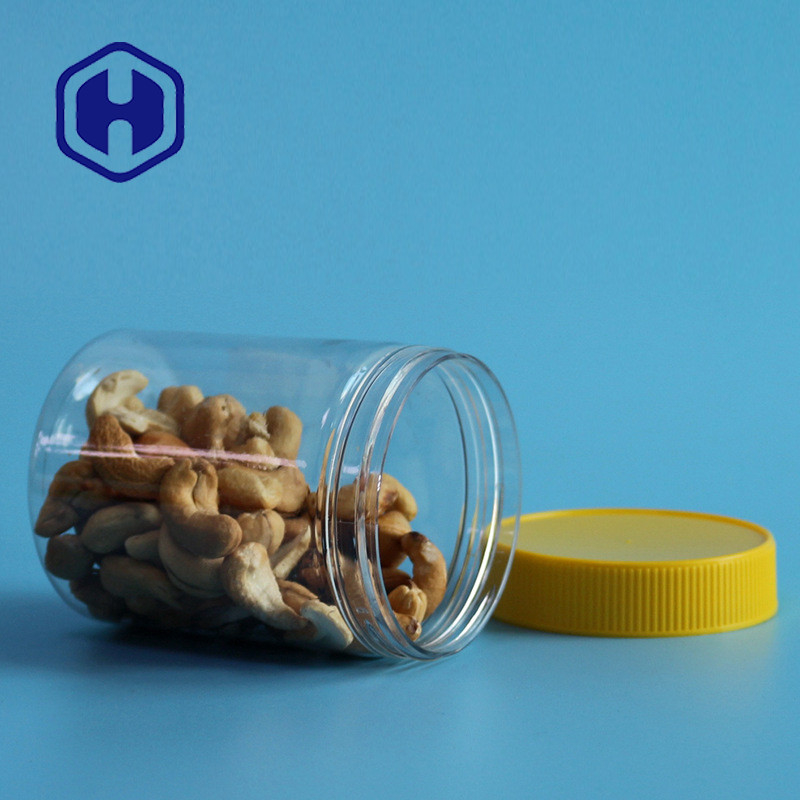 Les écrous libres de Bpa coulent le rond droit transparent en plastique d'ANIMAL FAMILIER du pot 350ml de preuve avec le couvercle