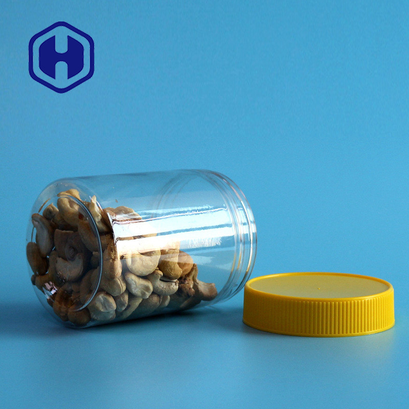 Les écrous libres de Bpa coulent le rond droit transparent en plastique d'ANIMAL FAMILIER du pot 350ml de preuve avec le couvercle