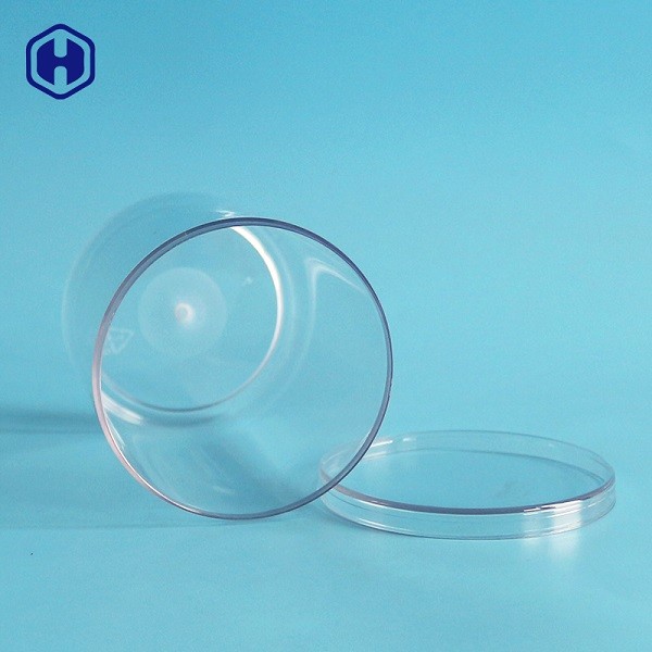 Les récipients en plastique ronds d'emballage alimentaire CHOIENT clairement le pot en plastique de cylindre