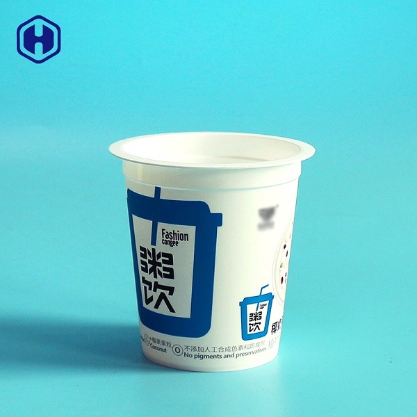 Tasses en plastique imperméables de parfait à yaourt de catégorie comestible de tasse du couvercle rond IML