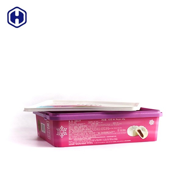 boîte de la place IML de la catégorie 0.45KGS comestible/éraflure en plastique de conteneur de gâteau résistante