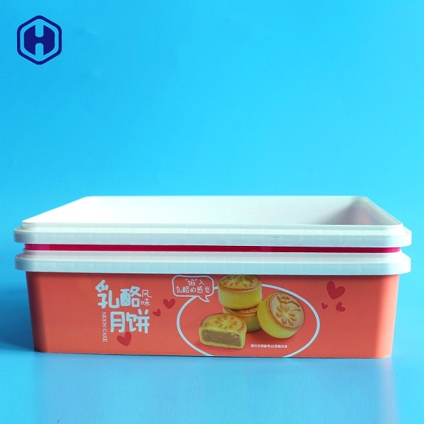 Emballage doux de gâteau de lune d'IML de conteneur en plastique empilable carré de la boîte pp