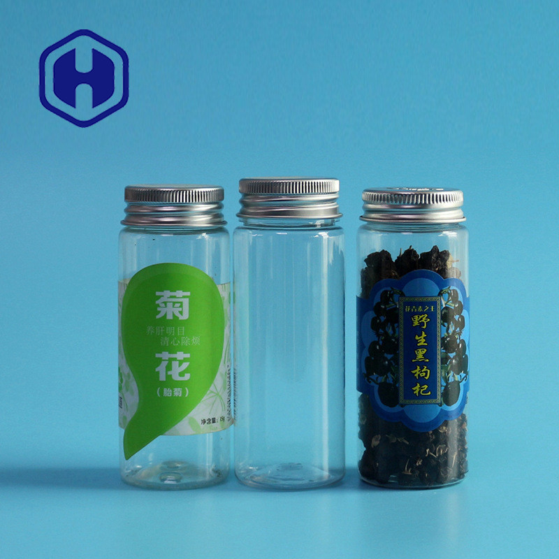 Pots en plastique libres de sucrerie de Bpa petits avec les couvercles 130ml Herb Packaging sec