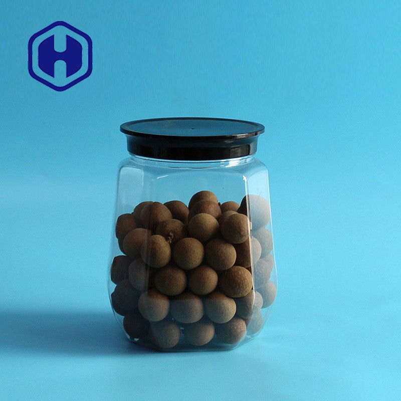 Pots transparents en plastique de biscuit du bruit 1150ml de Lollip avec le revêtement sensible