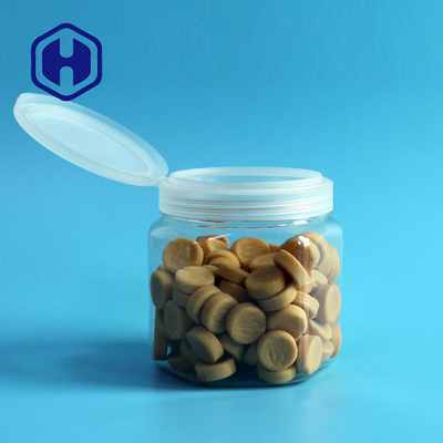 Les pots en plastique de emballage faits sur commande de sucrerie d'hexagone vide disent au loin 87mm du bout des lèvres Flip Top