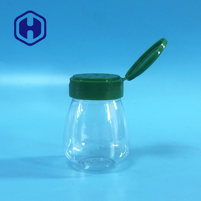 Petit pot d' épices en plastique vide en PET rond au sel et au poivre 100 ml avec couvercle à flipper 6 trous