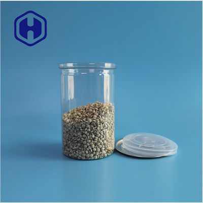 Produits de mer Noix Produits alimentaires sûrs Transparents Recyclable Ronde PET Cannes alimentaires avec facile ouverture