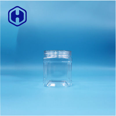 Produits alimentaires en PET carré clair Noix de sucre bonbons gomme à mâcher biscuits Oat Twist Jar