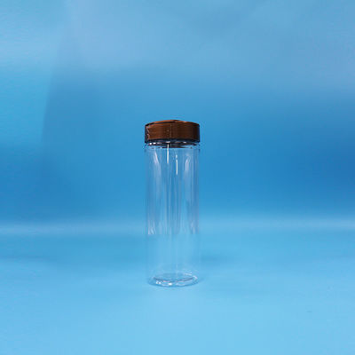 Plastique transparent en PET ronde large bouche salée poivre épices bocaux tamis et bouchon