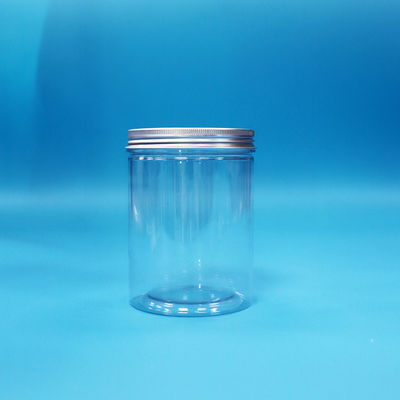 Bonbons biscuits nourriture pour bébés PET transparent étanche Bouteilles rondes en plastique en aluminium Couvercles