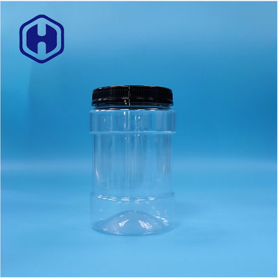 Ronde plastique transparent PET de qualité alimentaire bonbons Noix de poivre bocal à vis couvercle supérieur