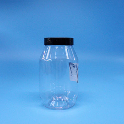 Des biscuits de haute qualité bonbons clairs ronds large bouche PET bocal en plastique vis de bouchon