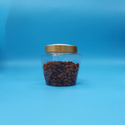Plastique PET de qualité alimentaire Large bouche transparente biscuits bonbons bocal avec vis couvercle plat