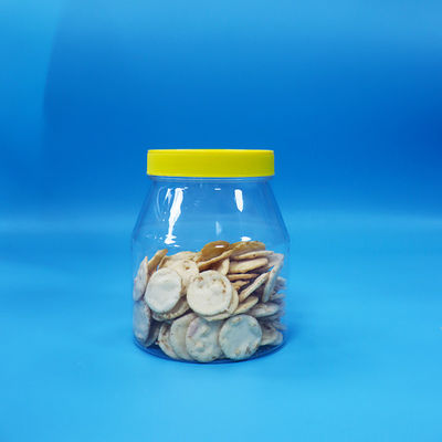 Large large bouche 900 ml transparente biscuit sucre sucré PET en plastique bocal vis couvercle