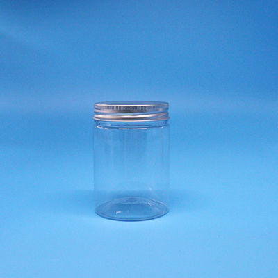 Cylindre en PET vide de qualité alimentaire Ronde de nourriture bonbonne transparent pot vis couvercles plats