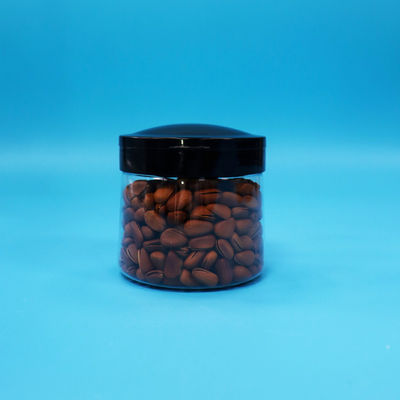 Produit alimentaire Petit rétroviseur en plastique de stockage Bouchon à vis noir en plastique transparent