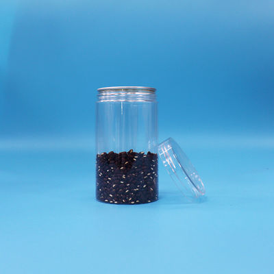 Cylindre en PET ronde en plastique étanche en pot transparent Emballage de noix en pot Couvercle de boîtier Norme alimentaire