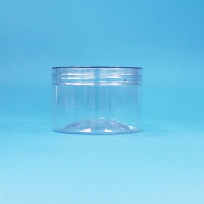 Pot en plastique PET cylindrique transparent à ouverture facile avec couvercle à vis pour fruits secs, bonbons et biscuits