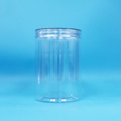 Produit alimentaire Transparent PET Haut Ronde Plastique Bonbons Arachides Emballage Boîtier Cap clair