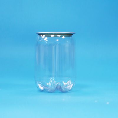 Transparent Clear Plastic PET Easy Open Cans Food Grade For Beverages Soda Drink
