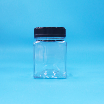 Pot de rangement carré transparent en plastique PET, sans BPA, hermétique, pour bonbons, biscuits et noix