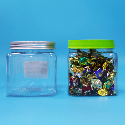 Étanche à l'air Carré Transparent PET Bouteille en plastique Fermeture à vis en plastique