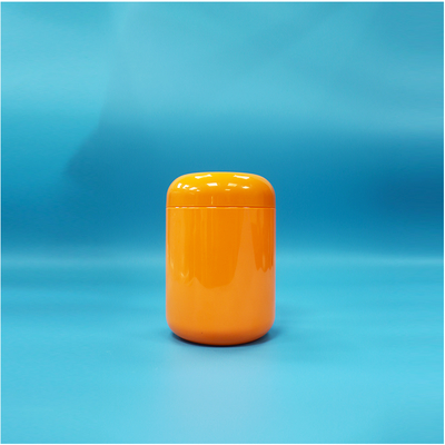 Pot en plastique rond orange de 1000 ml pour céréales et poudre de sésame et de noix multigrains