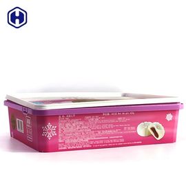 L'emballage en plastique pourpre de gâteau de lune de la boîte 450g de pp IML a adapté le label aux besoins du client