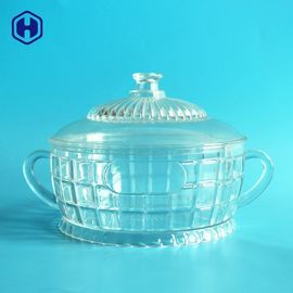 conteneur clair transparent de cylindre de nourriture de cadeau d'anniversaire 45oz de pots en plastique de stockage
