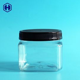 La poignée en plastique d'ANIMAL FAMILIER clair cogne les pots en plastique carrés en boîte avec les couvercles 420ML 14OZ