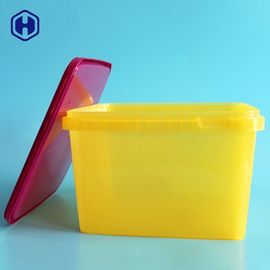 Les anti baquets BPA des biscuits IML de l'eau libèrent pp vides empaquetant la couleur jaune de boîte